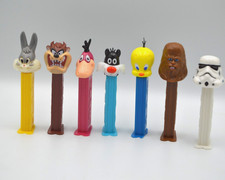 Vintage PEZ Lot Looney Tunes Star Wars Bugs Taz Daffy Sylvester Tweety Chewbacca picture