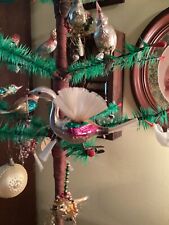 antique mercury glass christmas ornament clip bird spun glass wings tail vintage picture