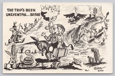 Vintage 1945 Bob Petley Cowboy Cartoon Postcard No. 1 Unposted picture