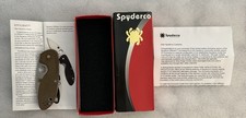 Spyderco Efficient Brown Knife G-10P NIB w Exclusive Paperwork Rare Discontinued picture
