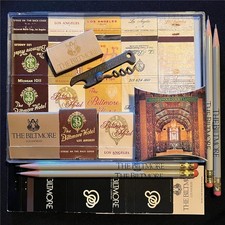 Vtg BILTMORE HOTEL Los Angeles Lot 18 Matchbook Matchcover Pencil Bottle Opener picture