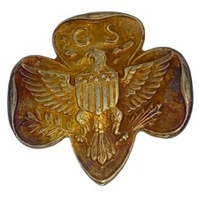 Girl Scouts 10K Gold Membership Lapel Pin Arrow Branch Antique 1920's Estate Vtg picture