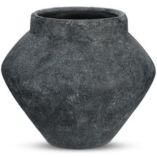 Briful Large Rustic Ceramic Vase Distressed Finish, 8.2'' Tall Wide-Belly picture