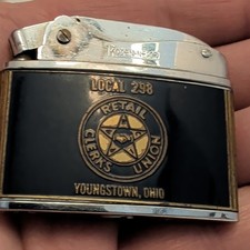 rare Vtg Ronson Vintage Lighter Retail Clerks Union Local 298 Youngstown  Ohio picture