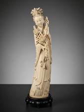 Fine Old Chinese Carved Woman Figure Statue H :13,5 INCH . picture