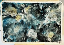 Midnight Garden Original Hand-Painted Abstract Postcard 4x6 Signed 2026 picture