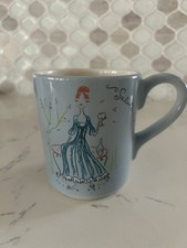 Vintage Anthropologie Mug 2001 Y2K Made in Portugal Blue French Woman Café picture