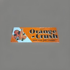 VTG 2001 Drink Orange-Crush “Made from Fresh Oranges” Tin Sign NEW NOS 17x6.5” picture