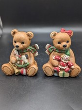 HomCo Country Christmas Teddy Bear Figurines Vintage Home Interior 5251 picture