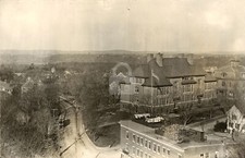 Emerson School & High St. Newton Upper Falls MA 1910 RPPC Photo Postcard COPY picture