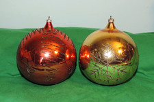 2 Large Vintage Glass Christmas Ball Ornaments Black Mica Austria 4