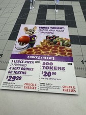 Genuine 2013 Chuck E. Cheese's Avenger Era CEC Coupon 3.5