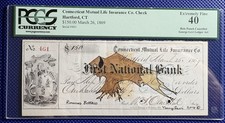 1869 Hartford, CT  George Levi Native American Ledger Art PCGS EX 40 picture