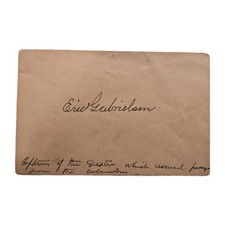 Captain Eric Gabrielsen Signed Envelope – SS Columbia Rescue Hero 1893 picture