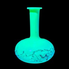 Antique Rare Victorian Custard Uranium Glass Barber Apothecary Bottle 19thC picture