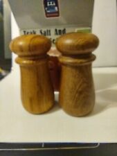 Vintage Teak Salt and Pepper Shakers Mushroom Shape NIB Made in Thailand picture