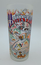 Cat Studio 2005 HOUSTON Frosted Tom Collins Tumbler Glass RARE Texas picture