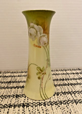 Antique Ragouse PSAG Bavaria Hand Painted Porcelain Hatpin Holder Roses Signed picture