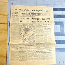 WWII Stars and Stripes Newspaper August 30 1945 Hirohito Manila Surrender Sign picture