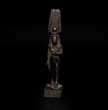 Egyptian Artifacts Rare Authentic Pharaonic Statue Egyptian Goddess Hathor BC picture