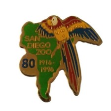 1996 San Diego Zoo 80th Anniversary Parrot Travel Souvenir Pin picture