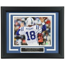 Peyton Manning Autographed Indianapolis Colts Deluxe Framed 8x10 Photo - Beckett picture