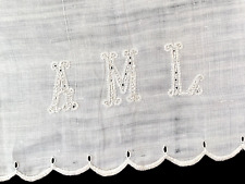 Antique Linen Pillow Cover Flap with Large Monogram  YY507 picture