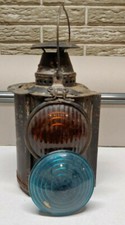 Vintage Union Pacific Railroad Adlake Lamp Signal Lantern BLU & YELLOW LENS 1913 picture