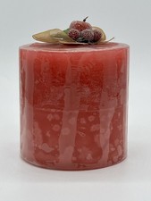 Vintage Lumina Pacific Red Christmas Candle With Frosted Strawberry 5x4” picture