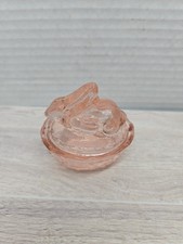 Vintage Small Pink Bunny In Nest Salt Cellar picture