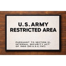 US Army Restricted Area Sign Warning Notice Military  picture