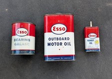Vintage Esso Can Lot Outboard Motor Happy  Oil Bearing Grease Oiler picture