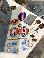 Gulf Gas & Oil Advertising Patch Lot Orange White Blue Embroidered picture