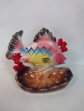  Vintage Made In Japan Ceramic Tropical Fish Trinket Or Soap Dish Mid Century  picture