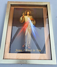 Vintage Divine Mercy W/ Gold Frame 16