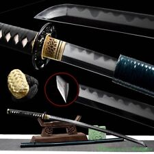 Hand Forged Clay Tempered Japanese Katana Sword Sanmai Folded Steel Blade #1286 picture