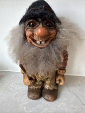 Vintage Fosse Norway Nyfoam #205 Troll 12.5” Glas Eyes Sheep Hair Tag Cute picture