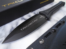 Takumitak Sentinel Black Dual Edge Dagger Fixed Blade Knife Full Tang D2 Kydex picture