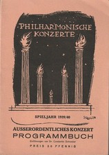 Programme booklet Philharmonic concert Hans Knappertsbusch Vienna 1940 picture