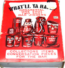 WHAT'LL YA HAVE? Ornamental Set of 8 pcs. Shot - Bar Jiggers Japan, Sealed  picture