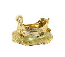 Kirks Folly Ship Of Dreams Trinket Box Swan Mermaid Dolphins *MISSING LID* picture