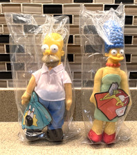 1990 Burger King The Simpsons Homer Marge Plush Dolls New Unopened Vintage Set picture