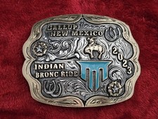 Indian Bronc Riding RODEO☆Gallup NM☆2023☆X~Treme☆CHAMPION TROPHY BUCKLE☆Rare☆T67 picture