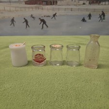 Lot Of 5 Vintage Dairy Creamer Bottles, Miniature Milk Bottles picture