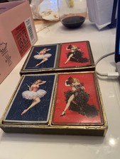 Vintage US Playing Card Co Double Deck  Cards Pin-up Girls In Case picture