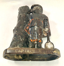 Antique Cast Iron CAPTAIN KIDD Still Coin Bank 1901 Piggy Bank Penny  #30 picture