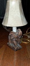 Vintage Resin Elephant Trunk Up Accent Desk Lamp picture