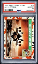 1991 TOPPS DESERT STORM #11 AH-64 APACHE POP 2 PSA 10 🚁  picture