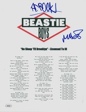 Ad-Rock Mike D Beastie Boys Signed No Sleep Till Brooklyn Lyric Music Sheet JSA picture