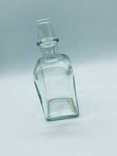 Antique Pre-1900 Clear Aqua Tint Medicine Bottle with Ground Stopper Apothecary picture